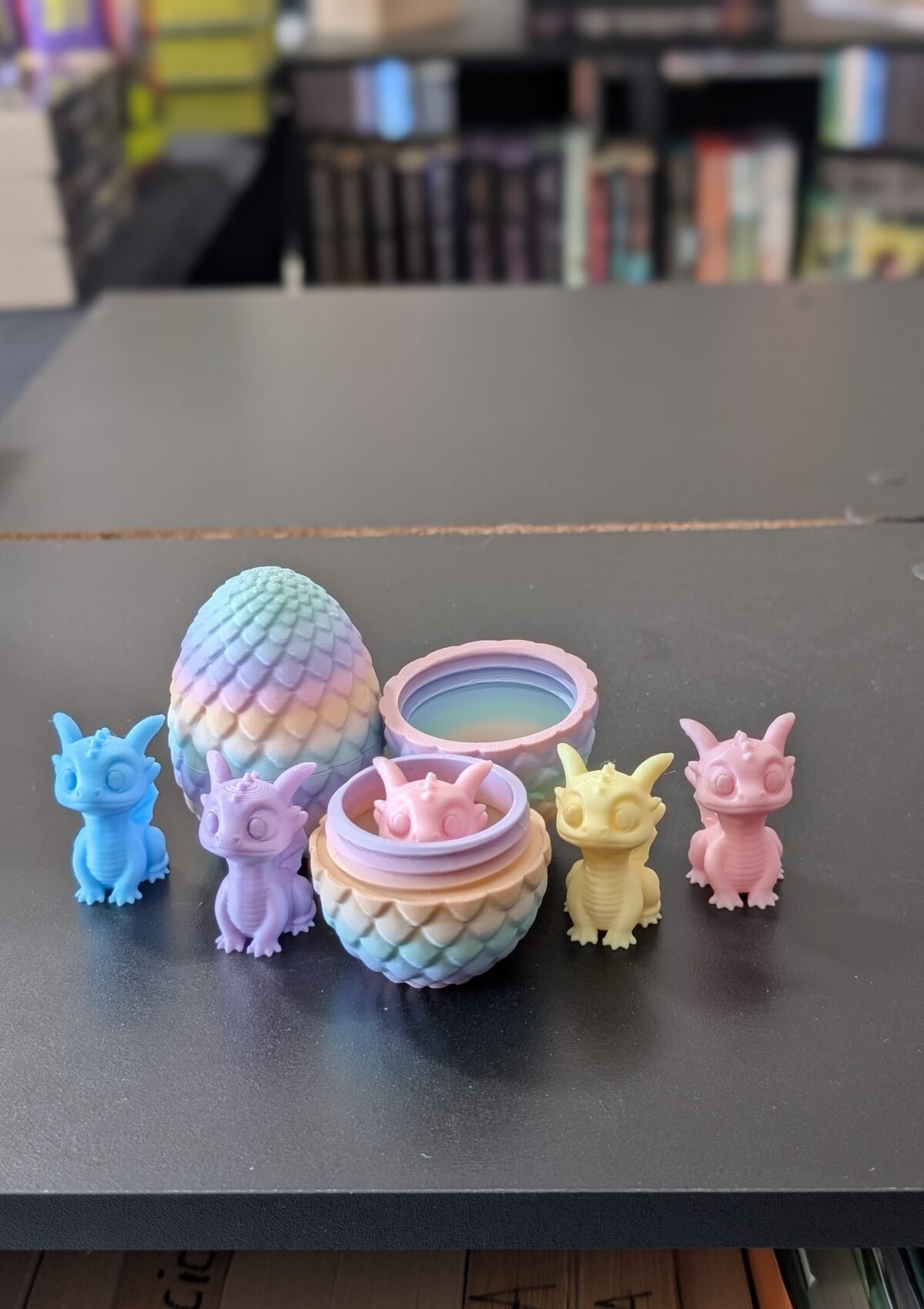 Rainbow Dragon Egg with Hatchling
