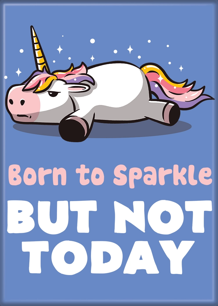 Eduely Born To Sparkle Unicorn Magnet 2.5" X 3.5"